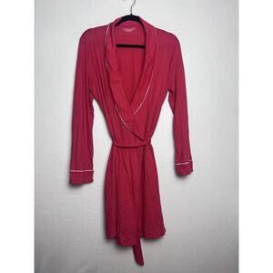 Victoria's Secret Lightweight Long Sleeve Short Red Robe Size Medium Pockets